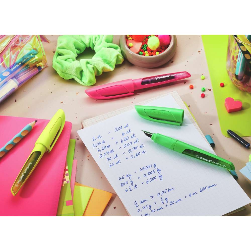Füller für Grundschüler Stabilo EASYbuddy, Neonfarben, Feder M