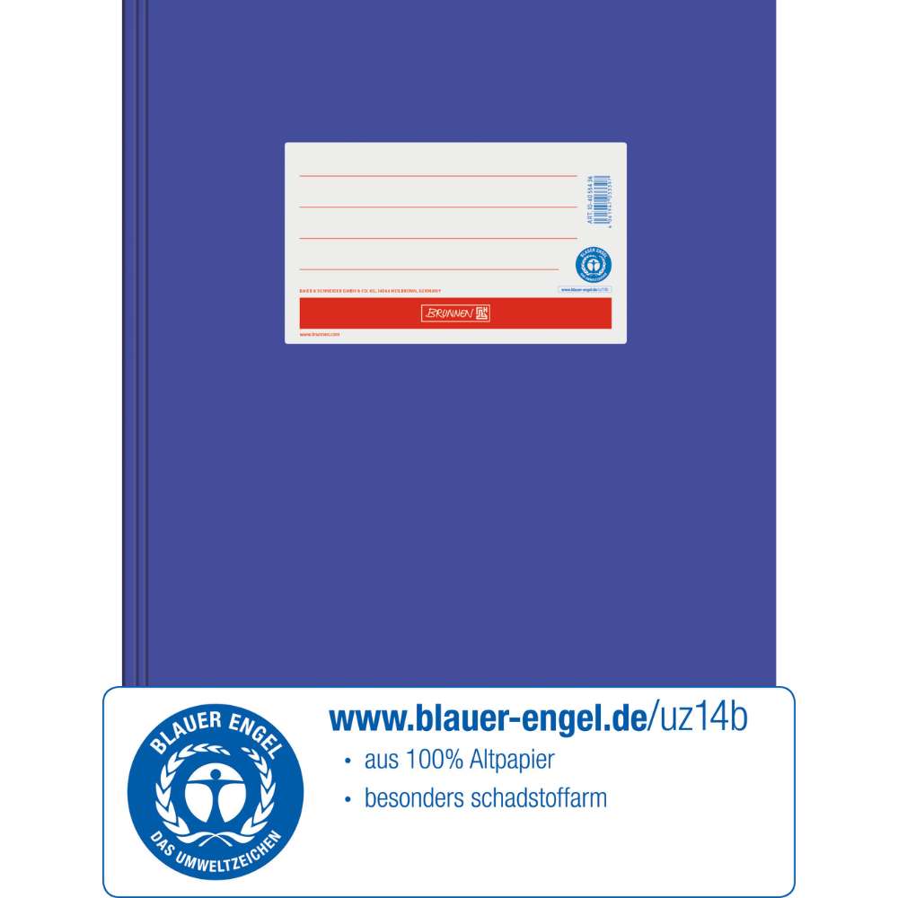 Karton Hefthülle Blauer Engel A4, Brunnen, blau