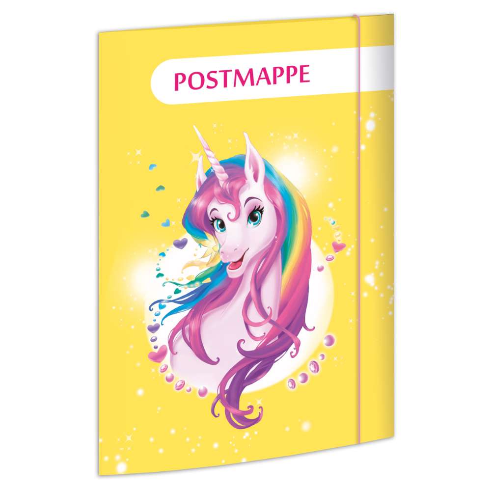 Postmappe Grundschule mit Motiv, Einhornportrait