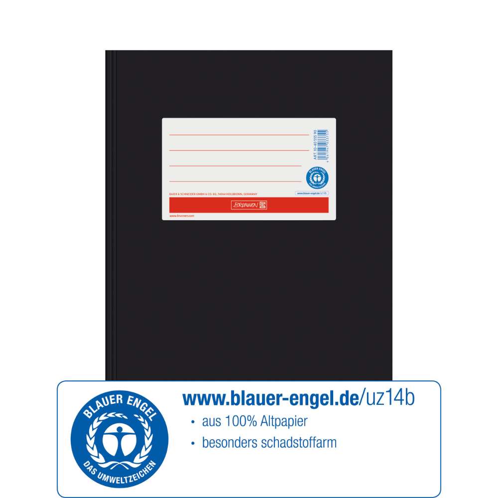 Karton Hefthülle Blauer Engel A5, Brunnen, schwarz