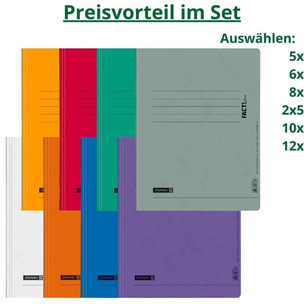 Set Pappschnellhefter Brunnen Fact!plus, verschiedene Mengen
