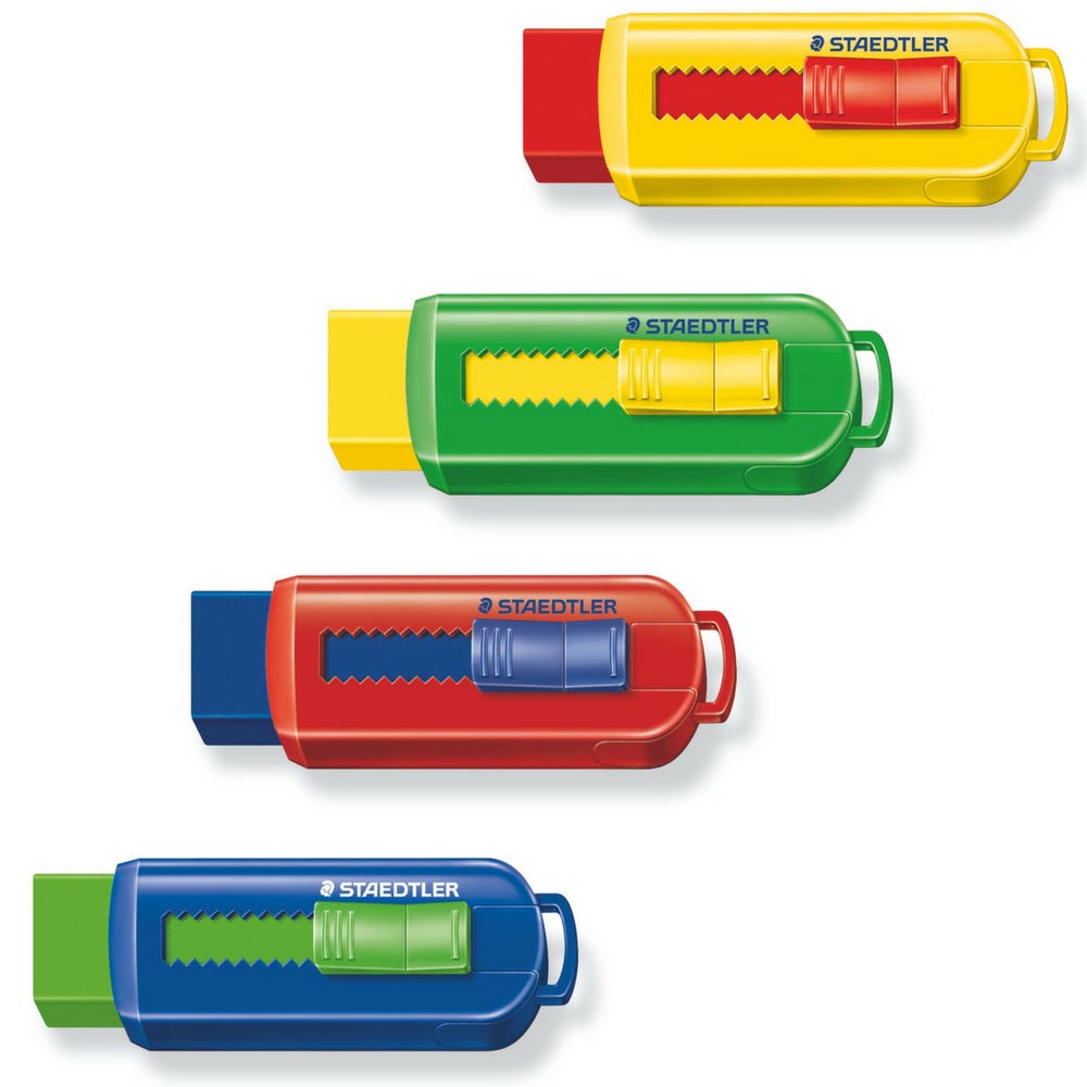 Staedtler Radiergummi mit Schiebehülle, sortiert