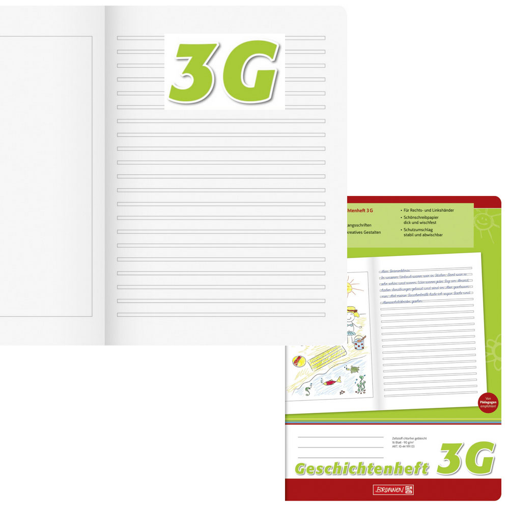 Geschichtenheft Klasse 3, Lineatur 3G, Brunnen