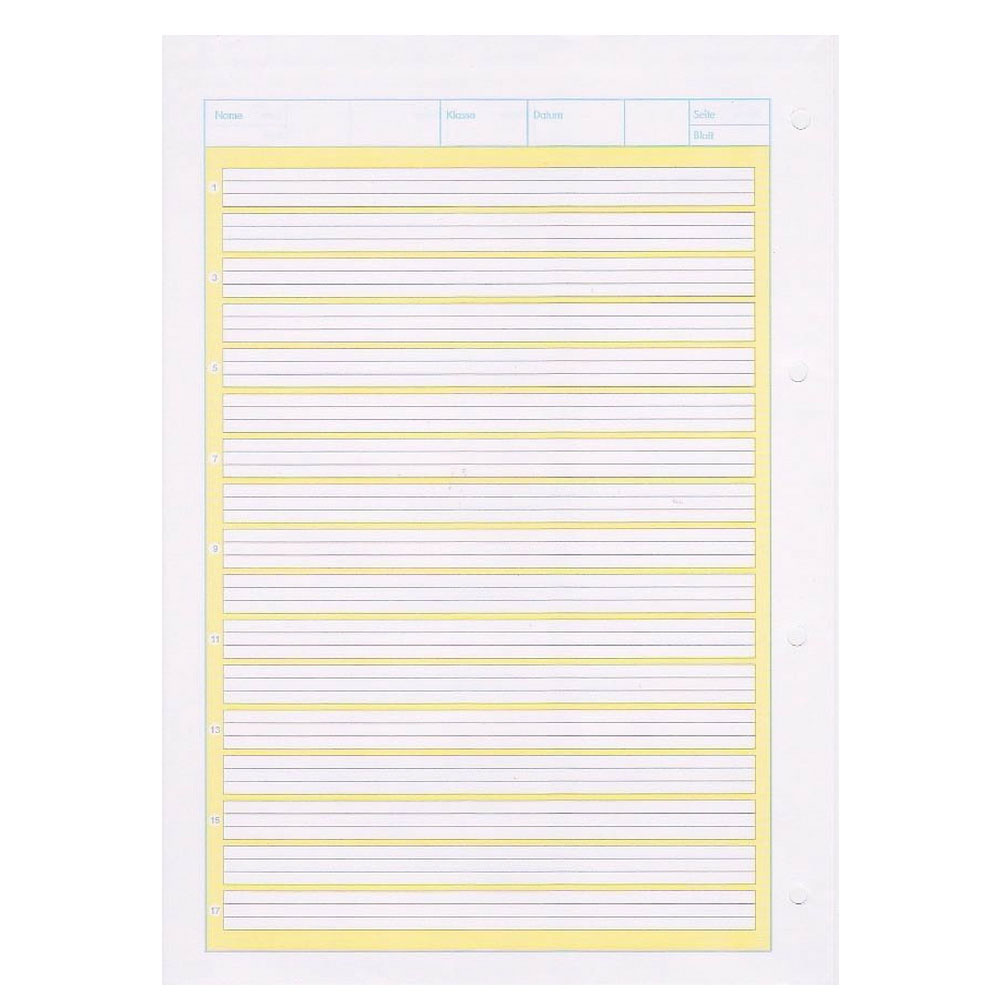 Herlitz Arbeitsblock Lineatur 2, 50 Blatt gelocht, A4