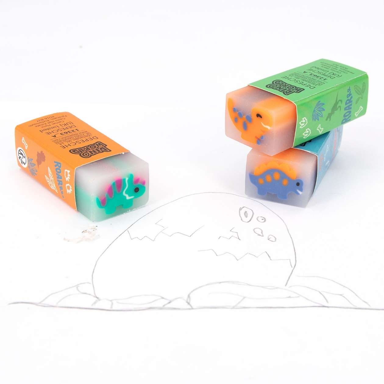 Dino World Radiergummi, sortiert