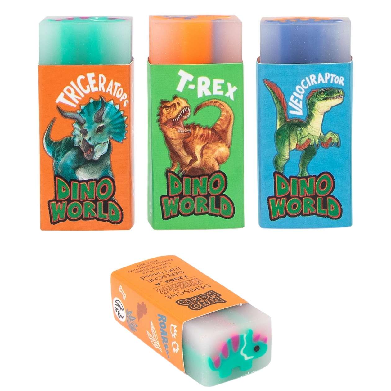 Dino World Radiergummi, sortiert
