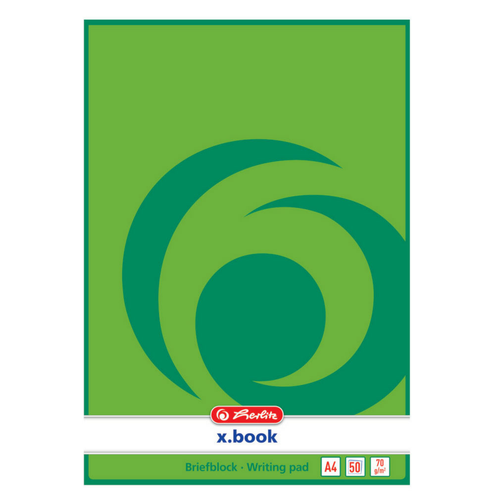 Briefblock blanko, ungelocht (A4, Lineatur 20, Herlitz)
