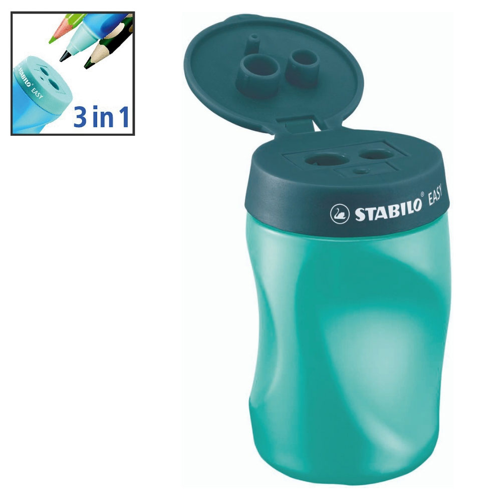Stabilo easy Dosenspitzer für Linkshänder, doppelt, petrol