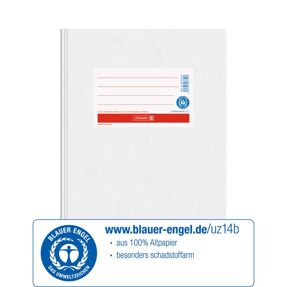 Karton Hefthülle Blauer Engel A5, Brunnen, weiß
