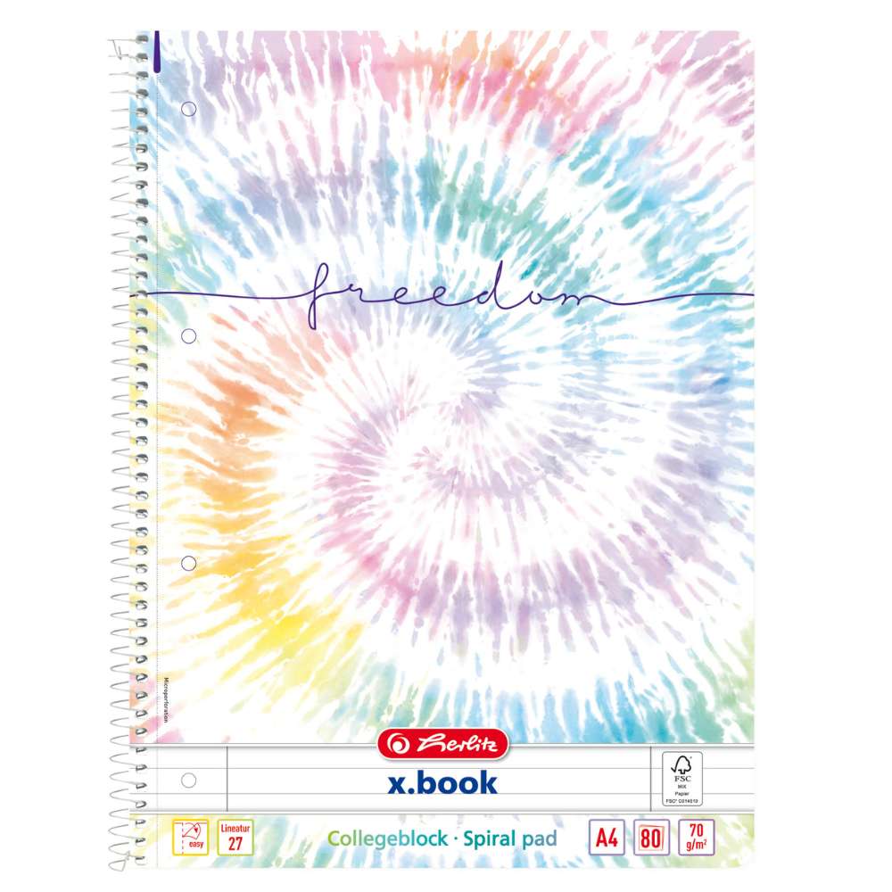 Collegeblock mit Motiv A4, Lineatur 27: New Batik Freedom