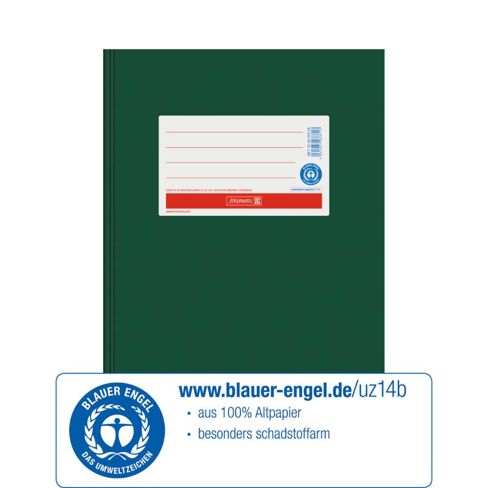 Karton Hefthülle Blauer Engel A5, Brunnen, grün