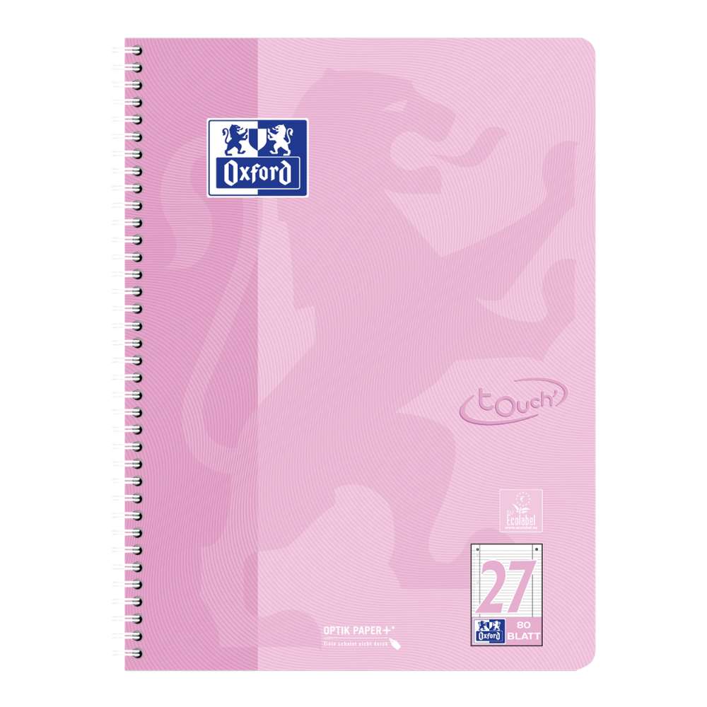 1x Oxford touch Collegeblock pastell Lineatur 27, farbig sortiert