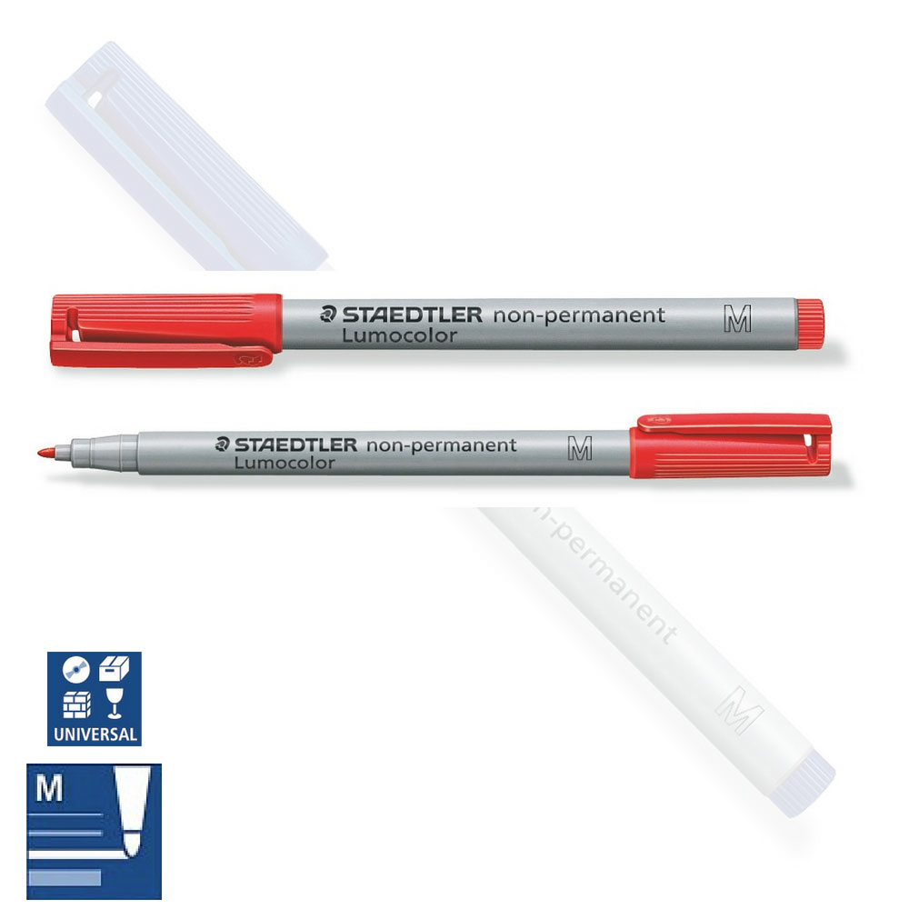 Folienstift non permanent M, medium, Staedtler, rot