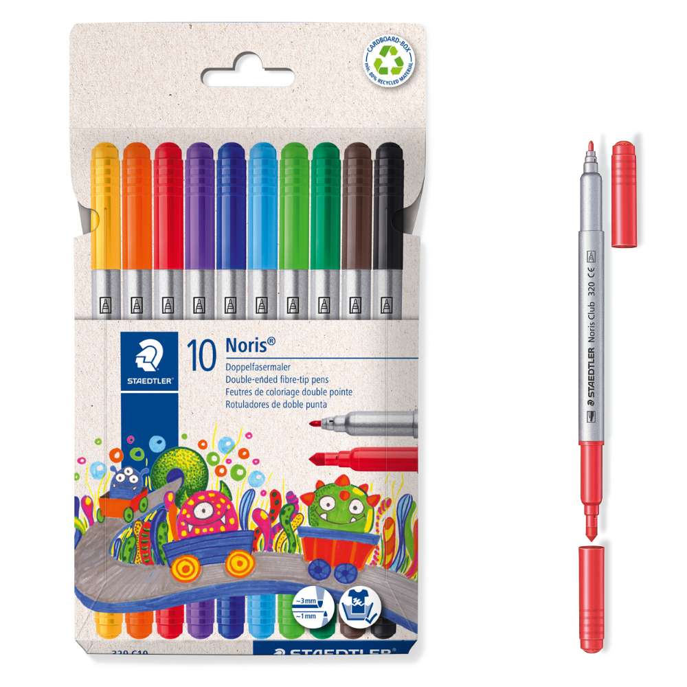 Filzstifte dick & dünn Staedtler Noris Club, 10 Farben