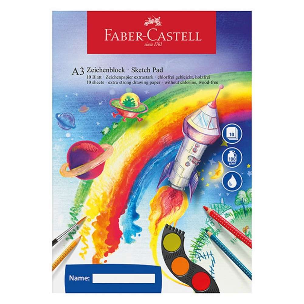 Faber-Castell-Malset XL inklusive Grip-Schere und Blöcke, rot
