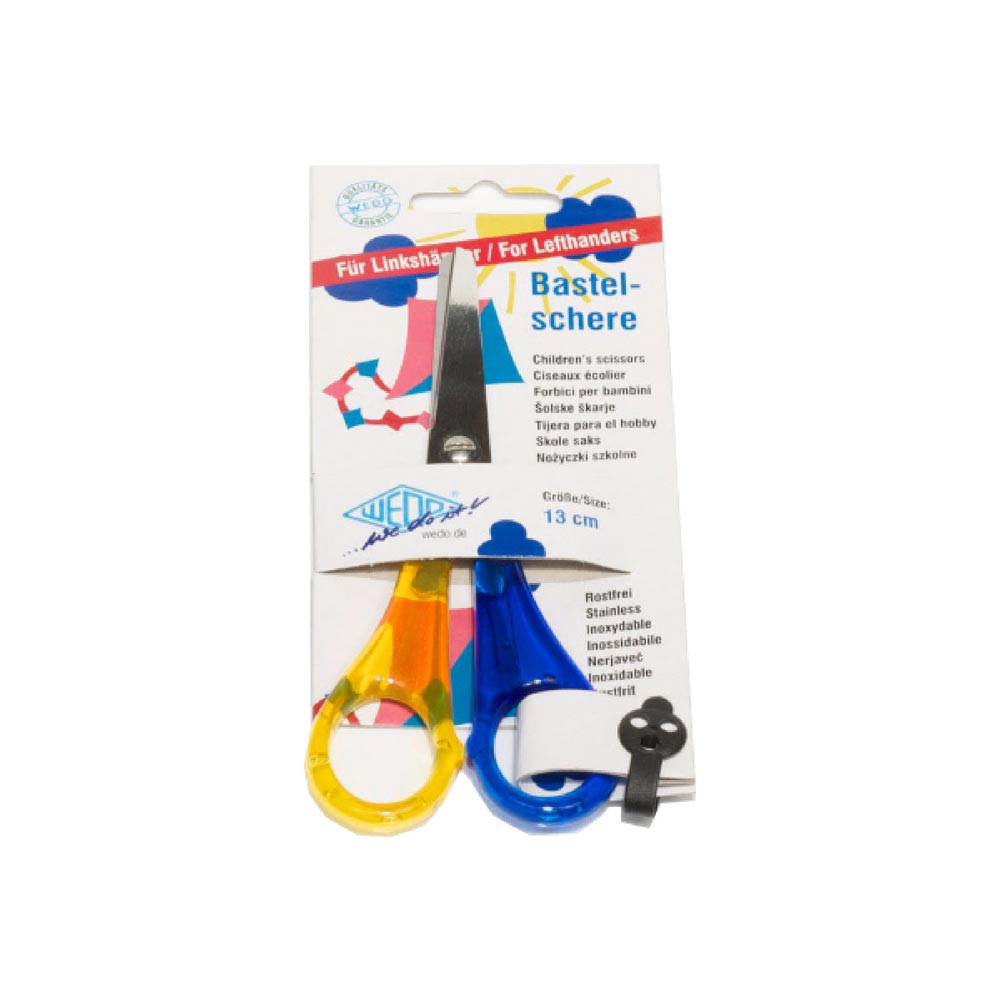 Linkshänder Bastel-Set XL, blau: Farbkasten, Pinsel, Linkshänder-Schere & mehr