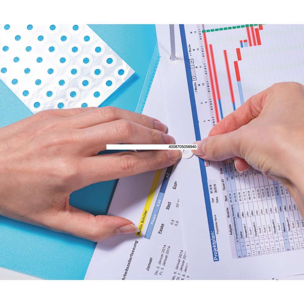 Lochverstärker transparent, 240 Ringe auf Bogen, Herma