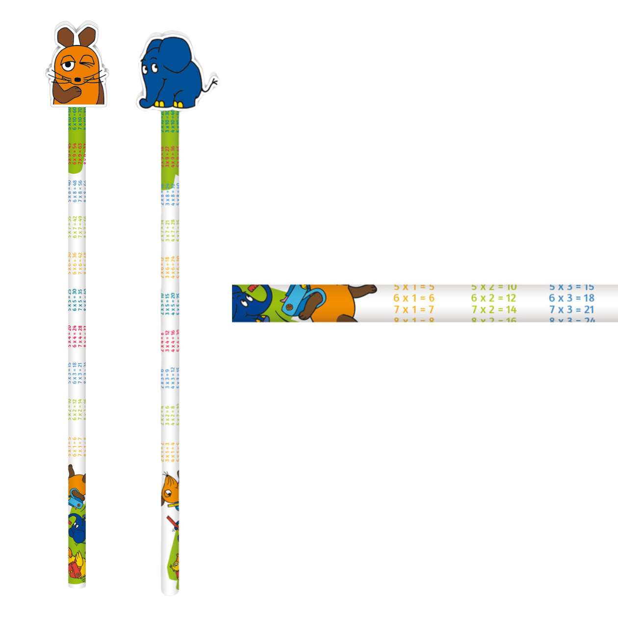 1x Bleistift mit kleinem 1x1 DIE MAUS, sortiert