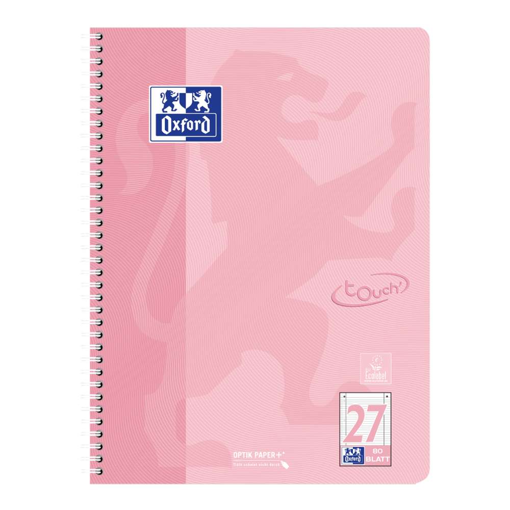 1x Oxford touch Collegeblock pastell Lineatur 27, farbig sortiert