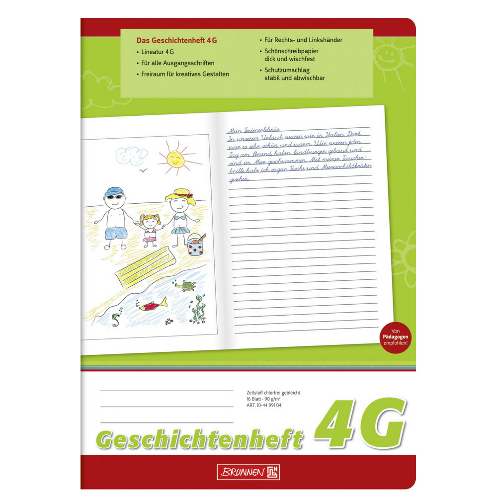 Geschichtenheft Klasse 4, Lineatur 4G, Brunnen