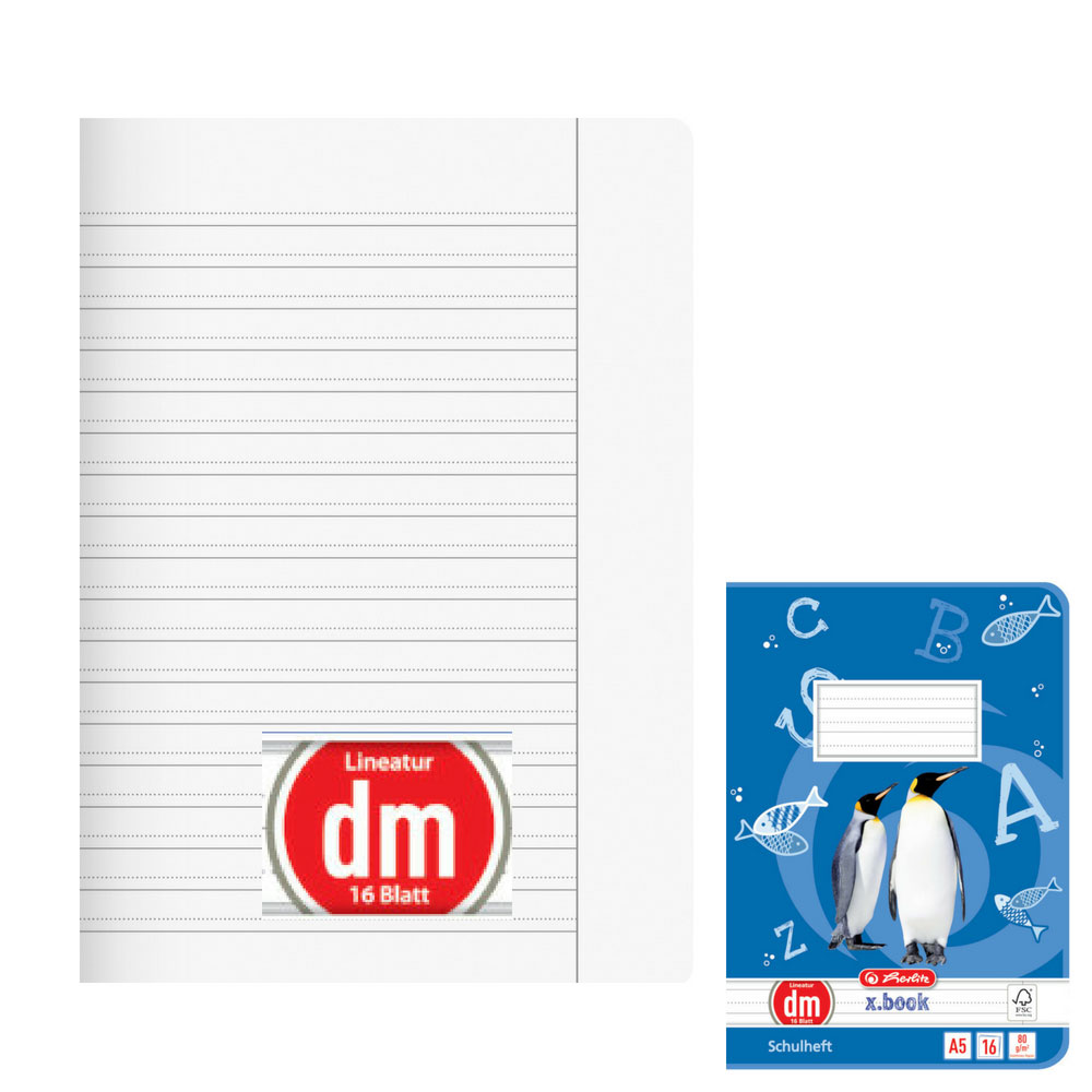 Herlitz Schulheft A5, Lineatur dm