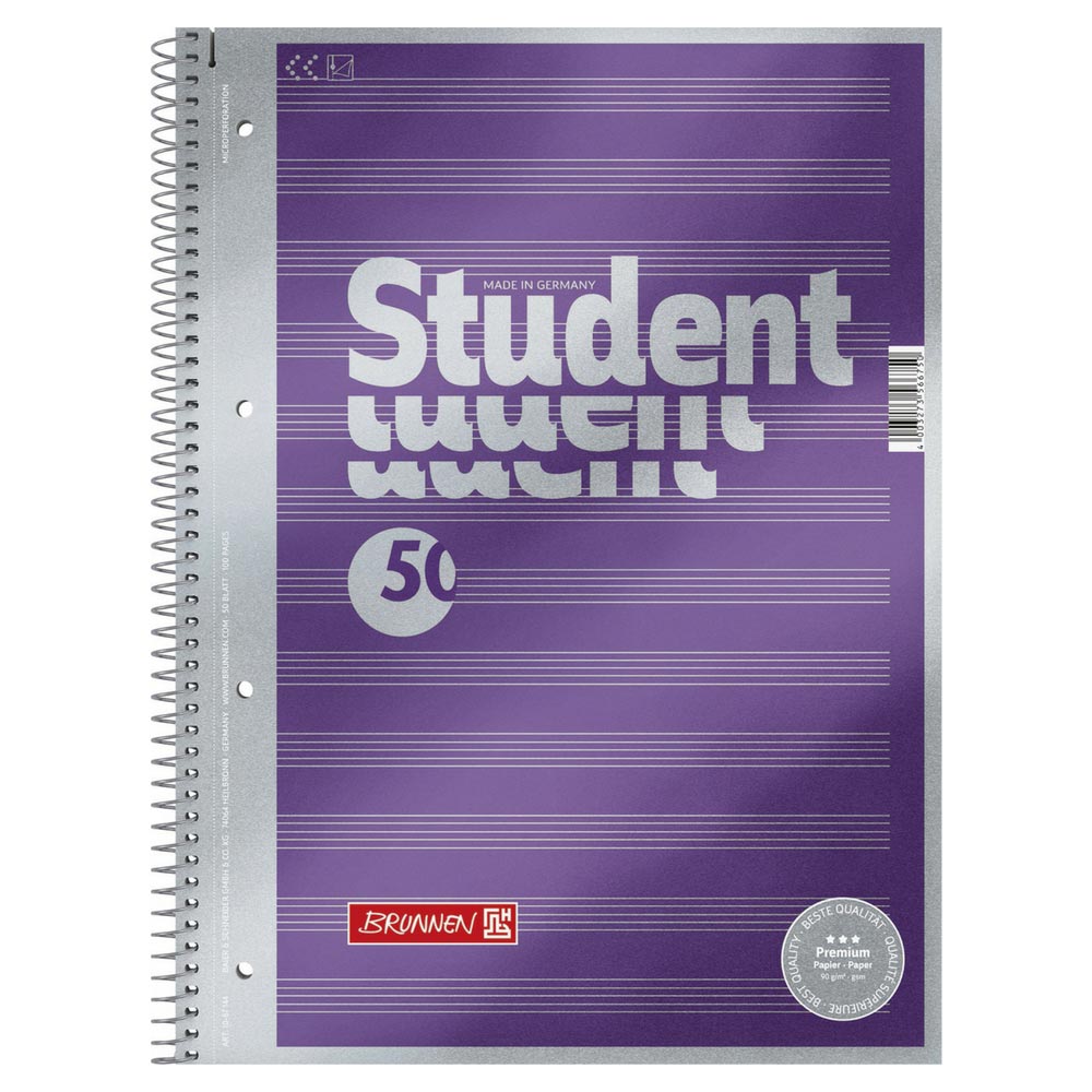 Collegeblock Student A4, Lineatur 14 Notenblock, Brunnen