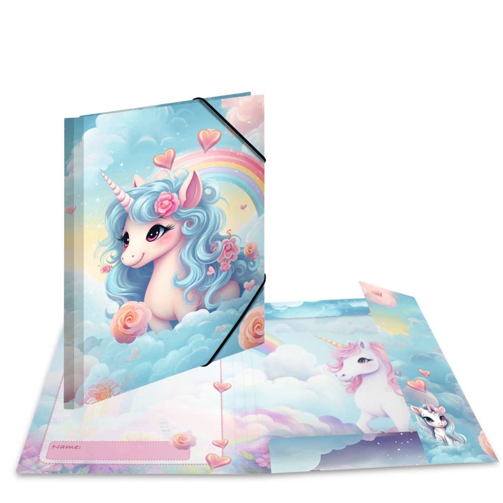 Sammelmappe Happy Unicorns A4, Karton