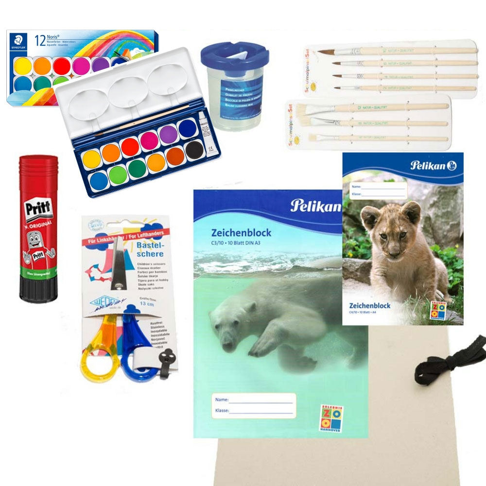 Komplett-Paket Basteln für Linkshänder: Bastelmaterialien für die Schule