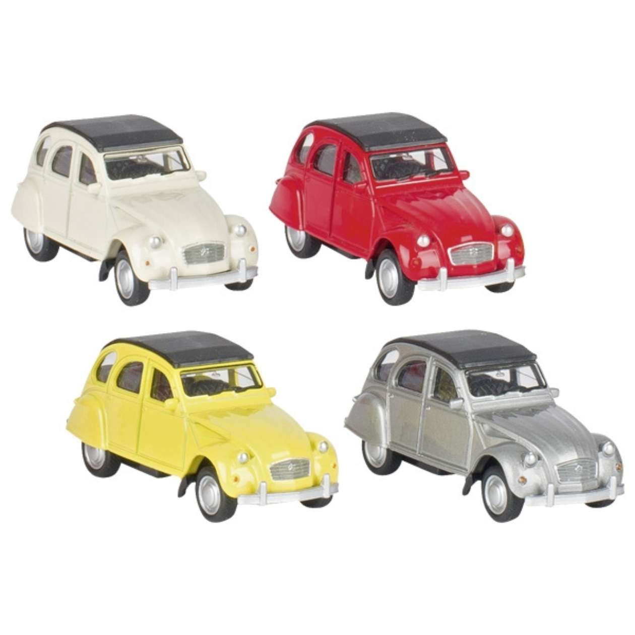 Citroen 2CV Spielzeugauto, sortiert