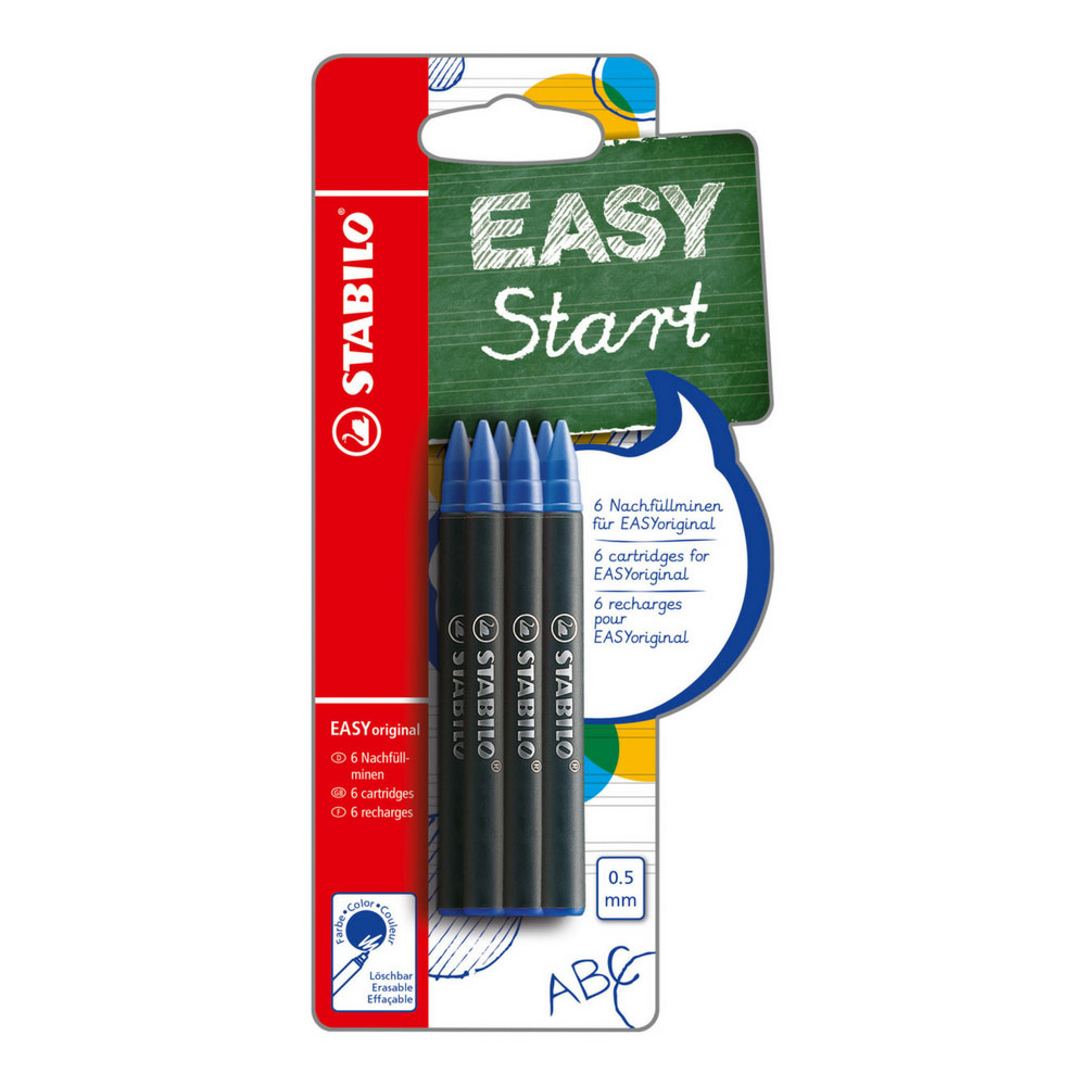 Stabilo Tintenroller-Patronen EASY original, blau, 6 Stück