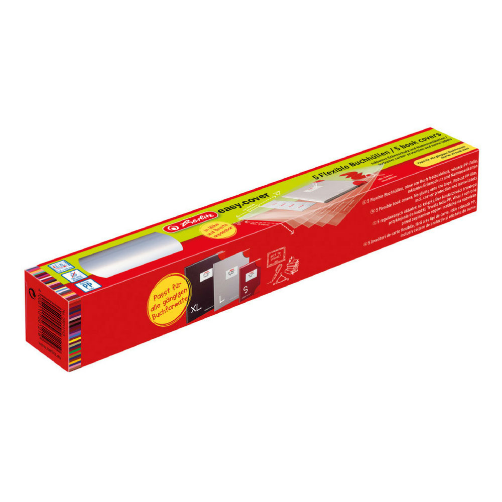 Bucheinbandfolie easy cover, 5er Pack, Herlitz
