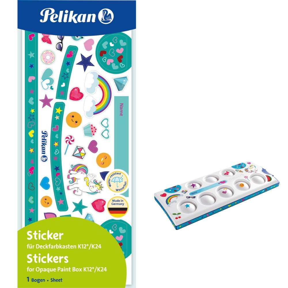 Farbkasten Sticker Pelikan, Herzen