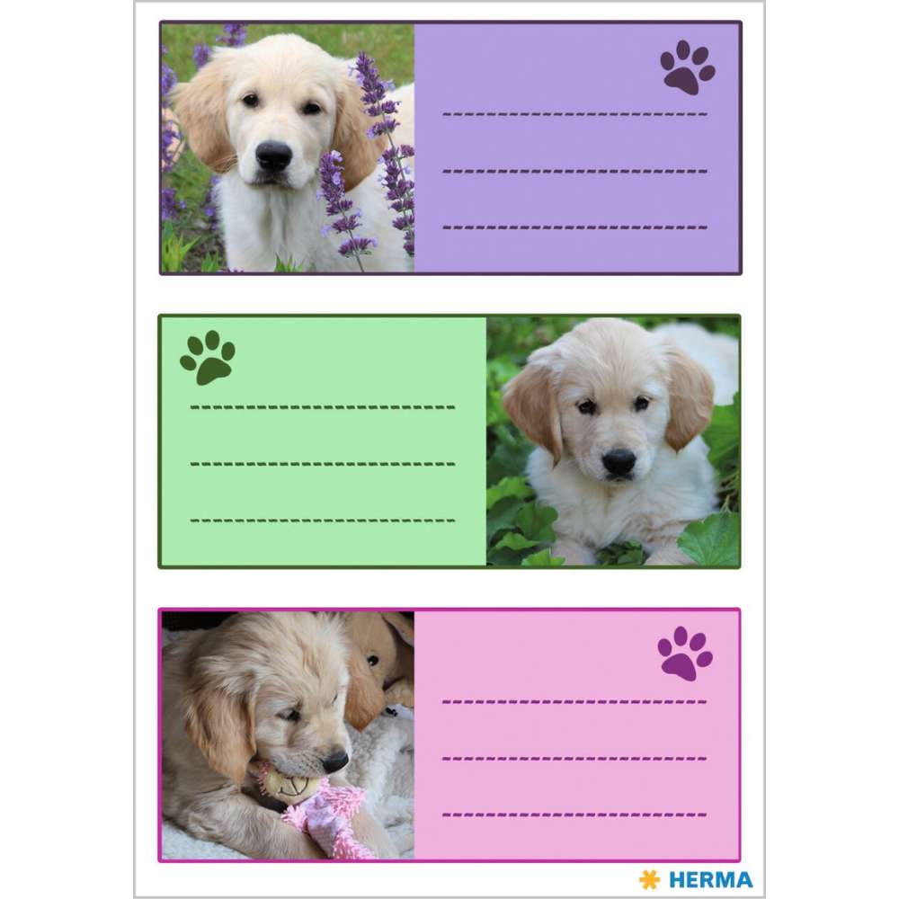 Schuletiketten Hunde, Herma
