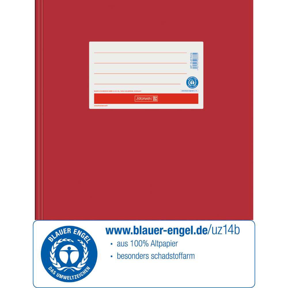 Karton Hefthülle Blauer Engel A4, Brunnen, rot