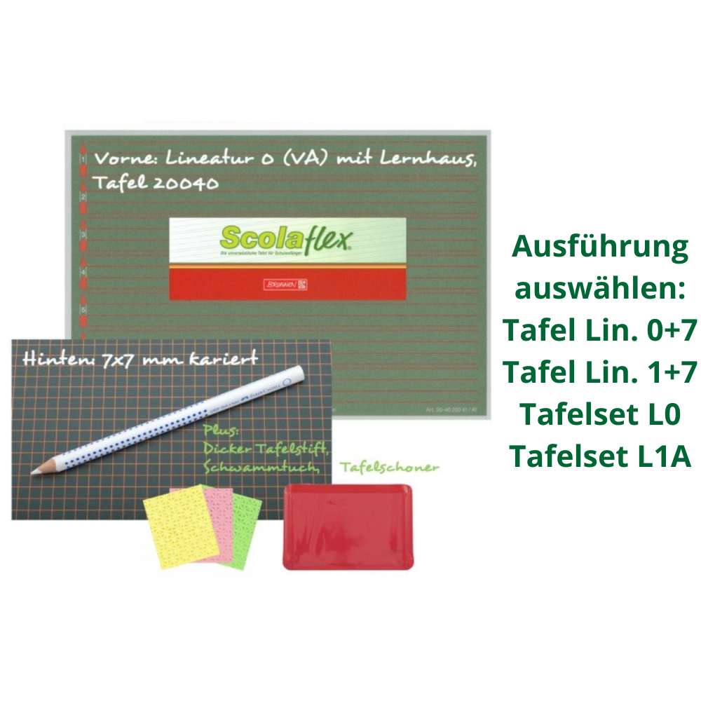 Scolaflextafel, verschiedene Lineaturen