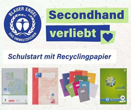 Das Logo des blauen Engels was für Recyclingpapier steht