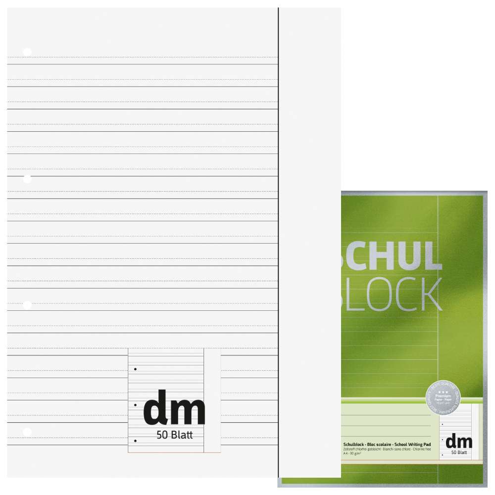 Brunnen Premium Block A4, Lineatur dm