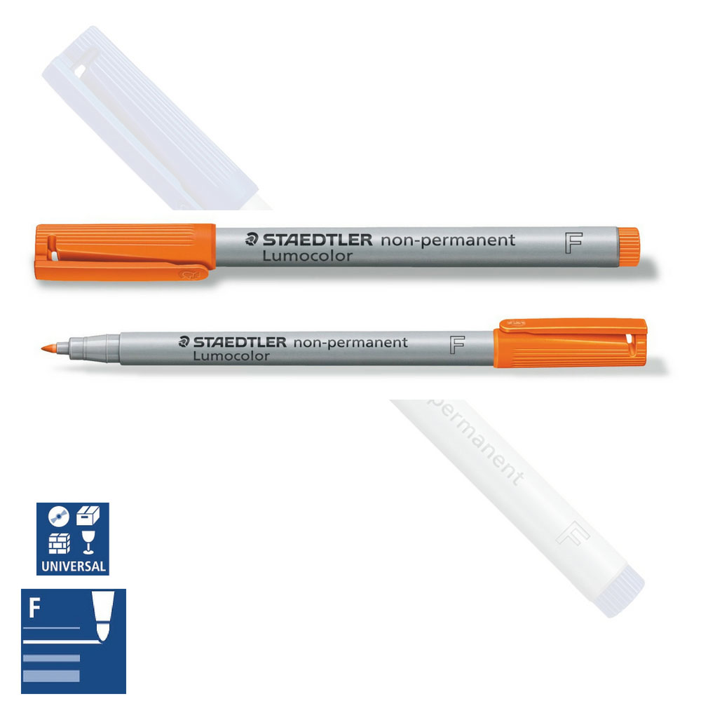 Folienstift wasserlöslich, fein, von Staedtler, orange