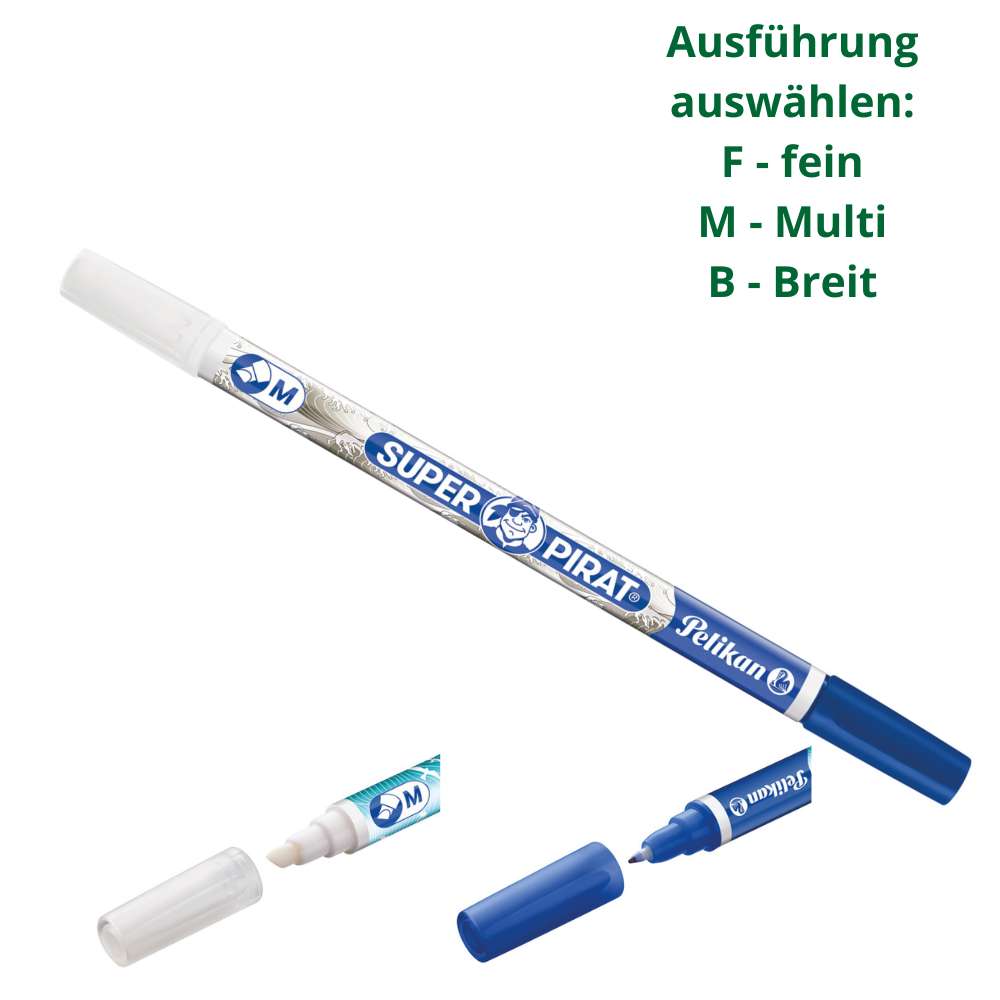 Tintenlöscher "Super Pirat", Pelikan, verschiedene Löschspitzen
