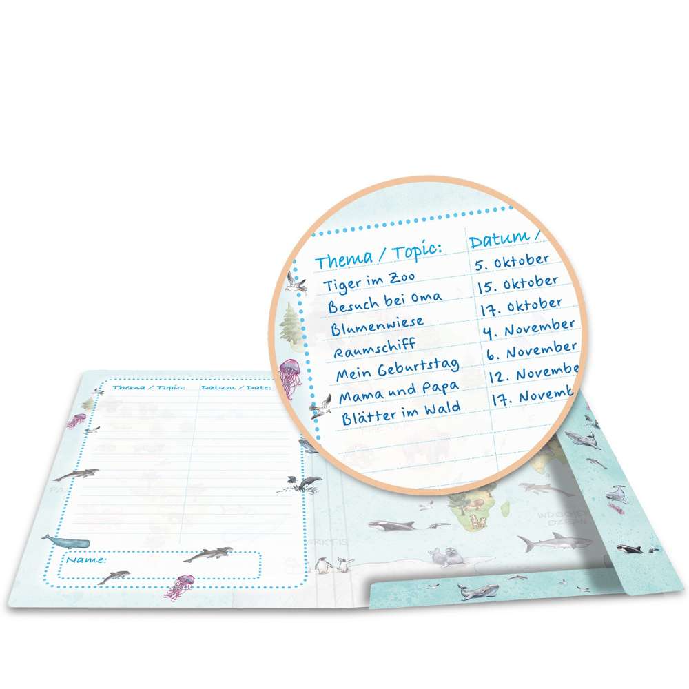 Sammelmappe Weltkarte A3 aus Karton, Herma