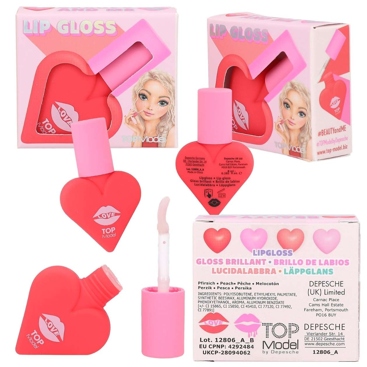 1x TOPModel Lipgloss, Sweet Heart, sortiert