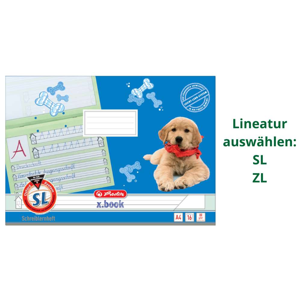 Schreiblernheft SL oder Zahlenlernheft ZL Herlitz, Auswahl