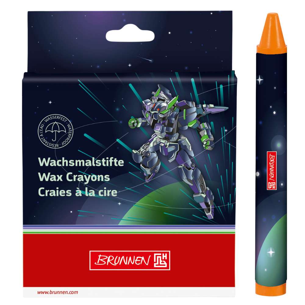 Brunnen Wachsmalstifte 8er, Robot Hero