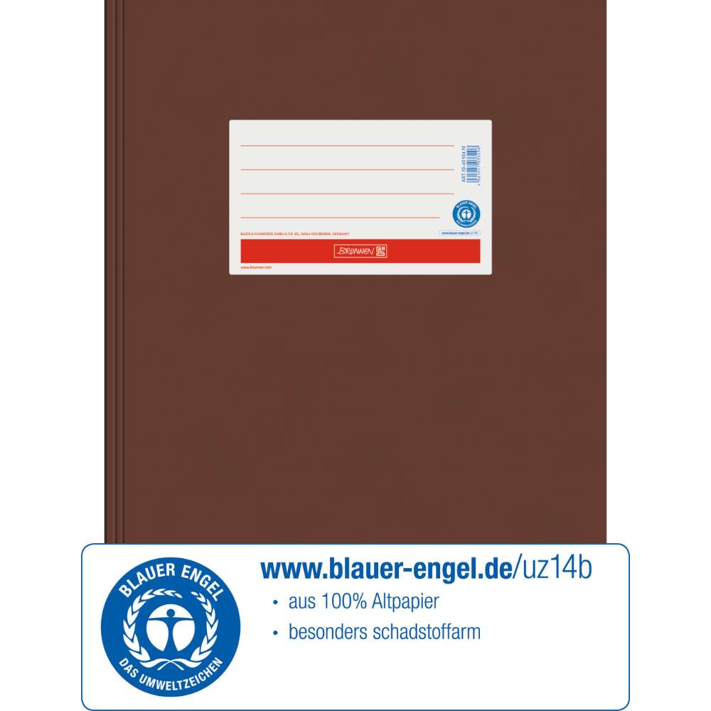 Karton Hefthülle Blauer Engel A4, Brunnen, braun