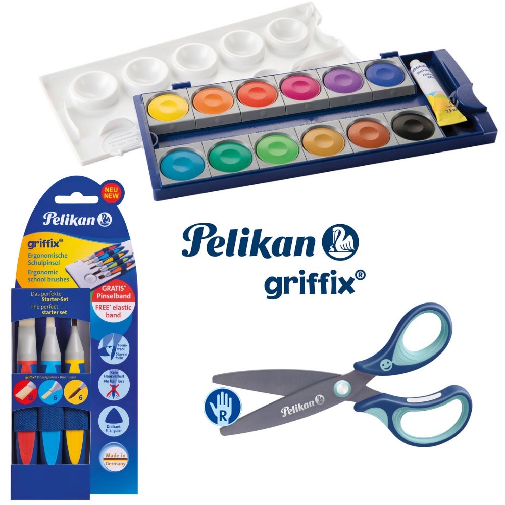 Pelikan griffix Set: Farbkasten, griffix Pinsel, griffix Schere