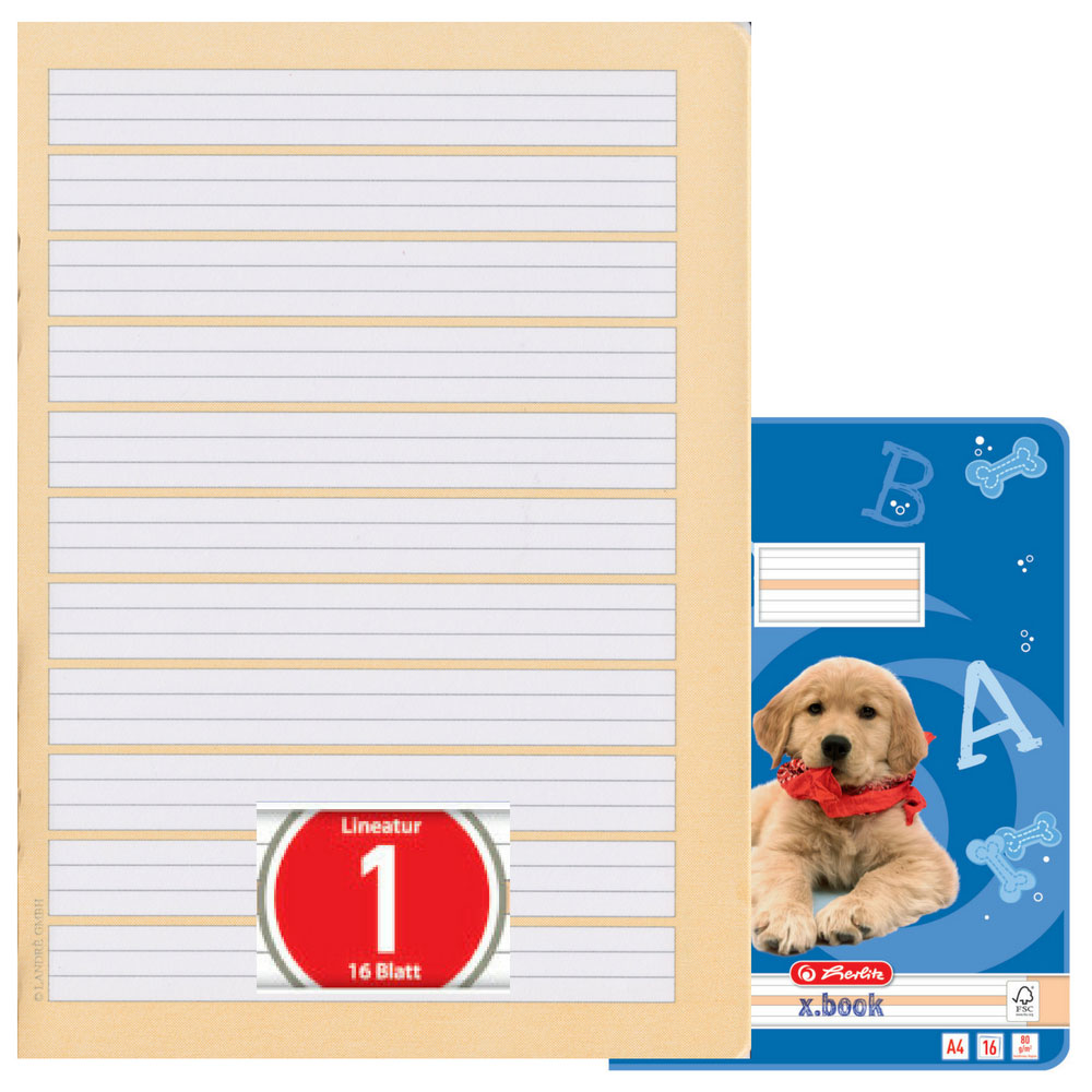 Herlitz Heft A4, Lineatur 1