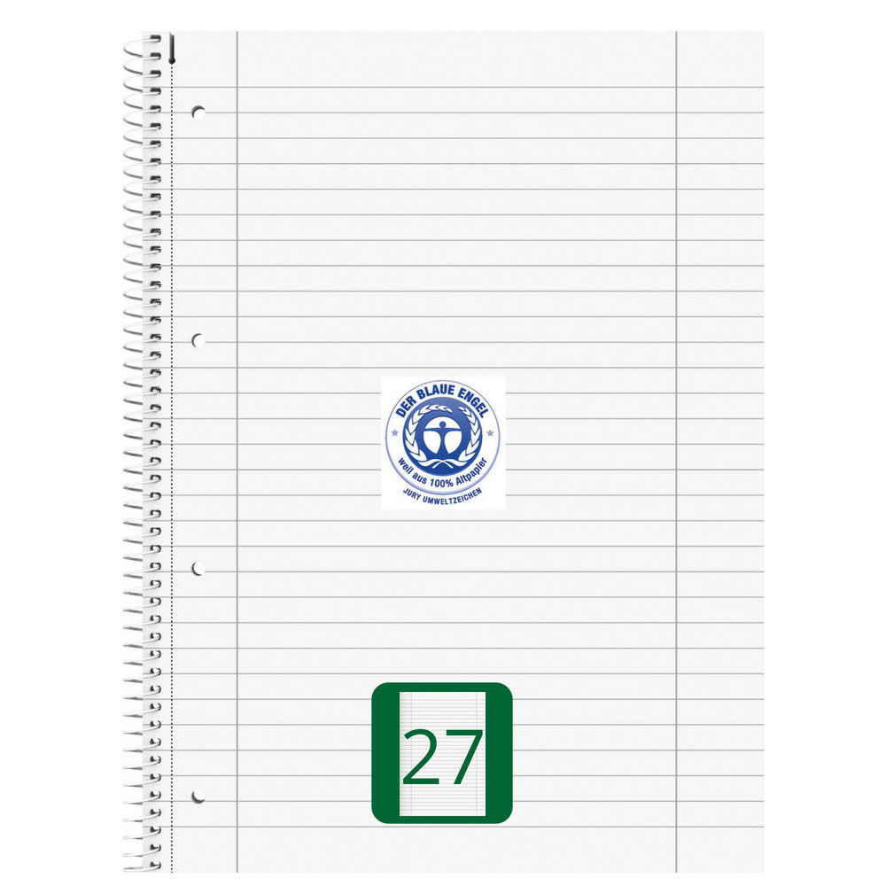 Collegeblock Recycling, Lineatur 27