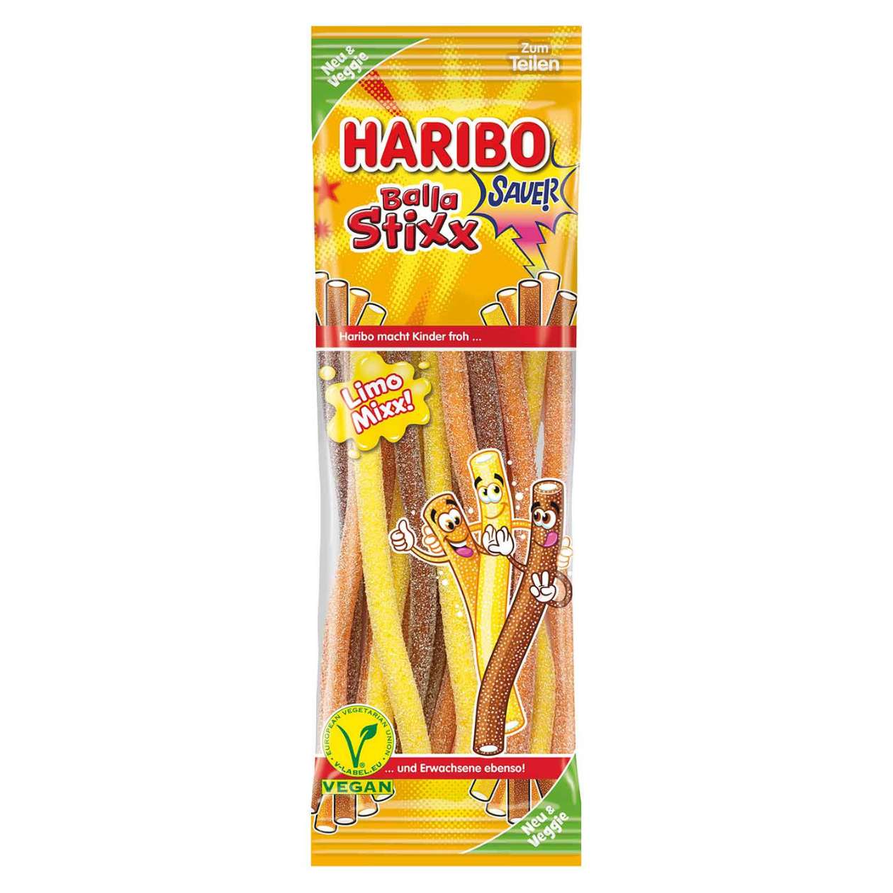 Haribo Balla Stixx Limo Mixx, sauer+veggie