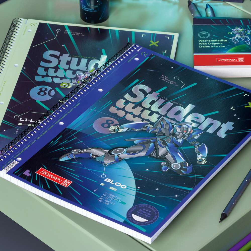 Collegeblock mit Motiv A4, Lineatur 28, Robot Hero