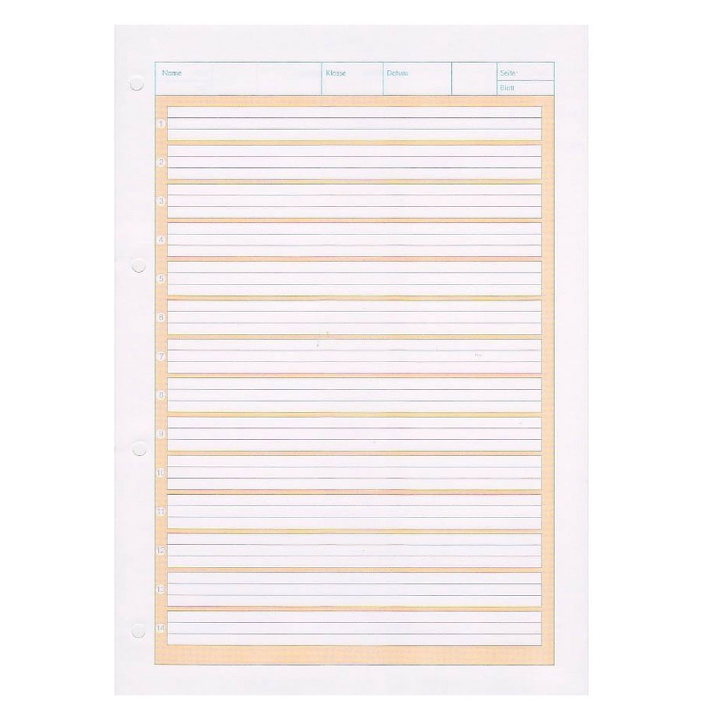 Herlitz Arbeitsblock Lineatur 1, 50 Blatt gelocht, A4